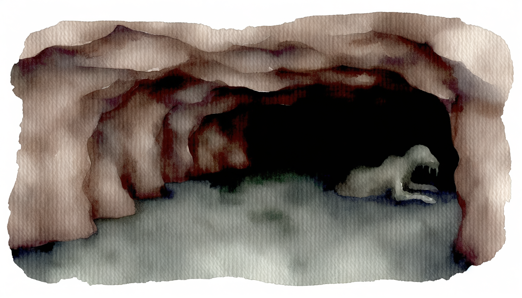 An empty hollow cave interior, dark and mysterious