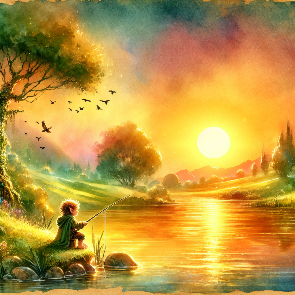 Sméagol fishing by the golden river before the darkness came